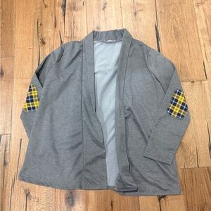 NEW Gray Jacket with Plaid Elbow Patches
